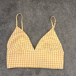 gingham yellow crop top